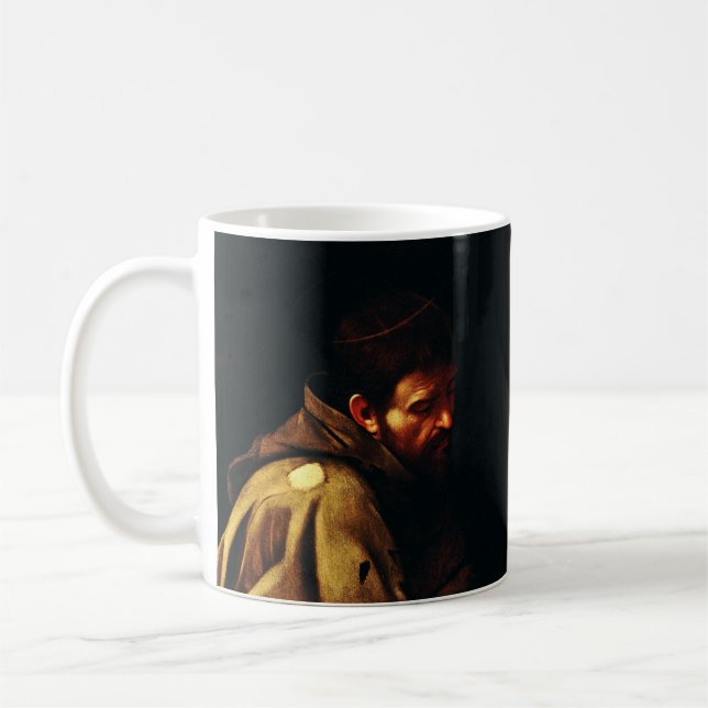 Saint Francis von Assisi von Caravaggio Kaffeetasse (Links)
