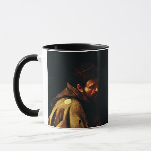 Saint Francis von Assisi von Caravaggio Tasse (Links)