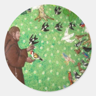 Saint François d’Assisi Runder Aufkleber