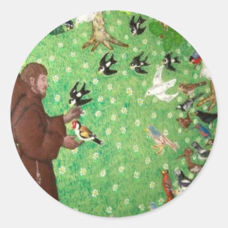 Saint François d’Assisi Runder Aufkleber