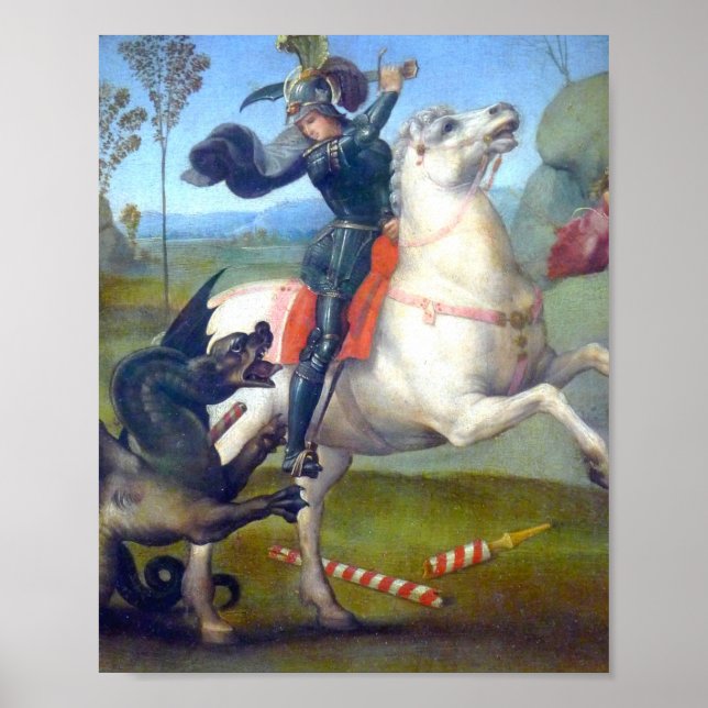 Saint George And The Dragon Painting By Raphael Poster (Vorne)