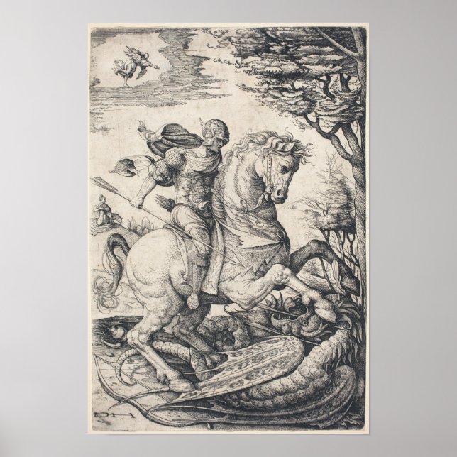 Saint George auf Horseback Slegende Drache Poster (Vorne)