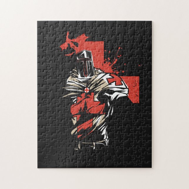 Saint George Christlich Crusader Rotes Kreuz Puzzle (Vertikal)