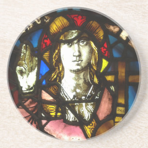 Saint George der Dragon Schicht aus festem Glas Sandstein Untersetzer