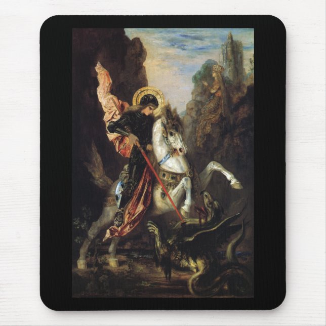 Saint George & Dragon Gustave Moreau Fine Art Mousepad (Vorne)