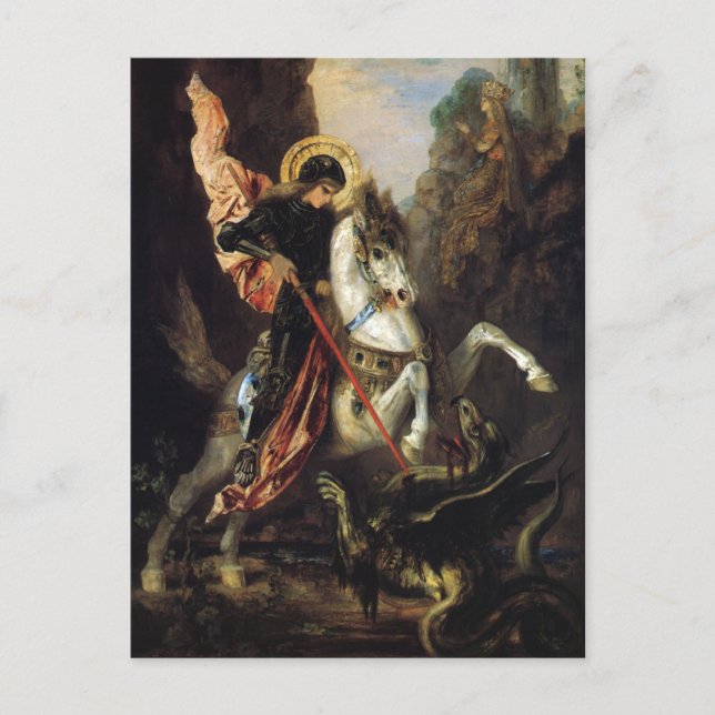 Saint George & Dragon Gustave Moreau Fine Art Postkarte (Vorderseite)