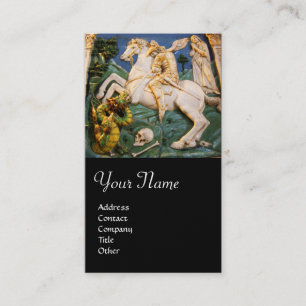 Saint George, Dragon, Princess Monogram Black Pear Visitenkarte