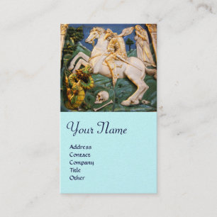 Saint George, Dragon und Princess Monogram Gold Visitenkarte