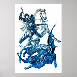Saint George kämpft gegen den Drachen Poster