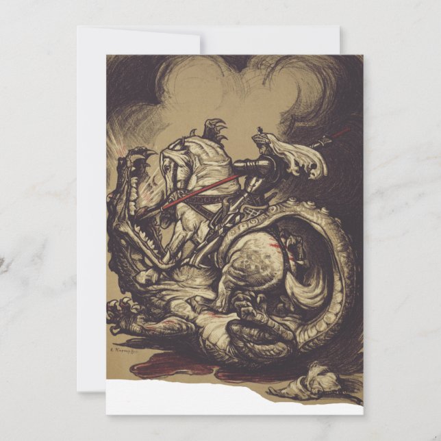 Saint George Killing der Drache Dankeskarte (Vorderseite)