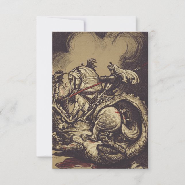 Saint George Killing der Drache Dankeskarte (Vorderseite)