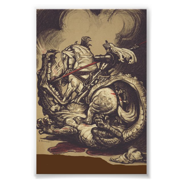 Saint George Killing der Drache Fotodruck (Vorne)