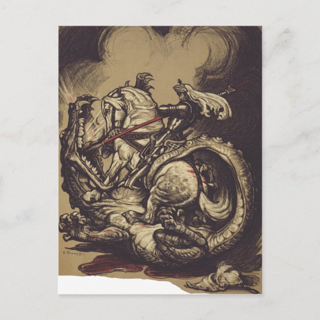 Saint George Killing der Drache Postkarte (Vorderseite)