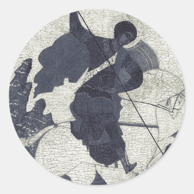 Saint George Killing der Drache Runder Aufkleber (Vorderseite)