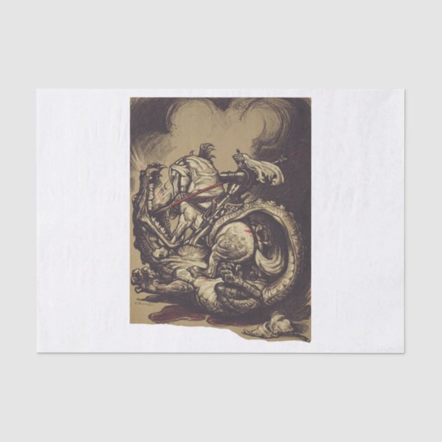 Saint George Killing der Drache Seidenpapier (Vorderseite)