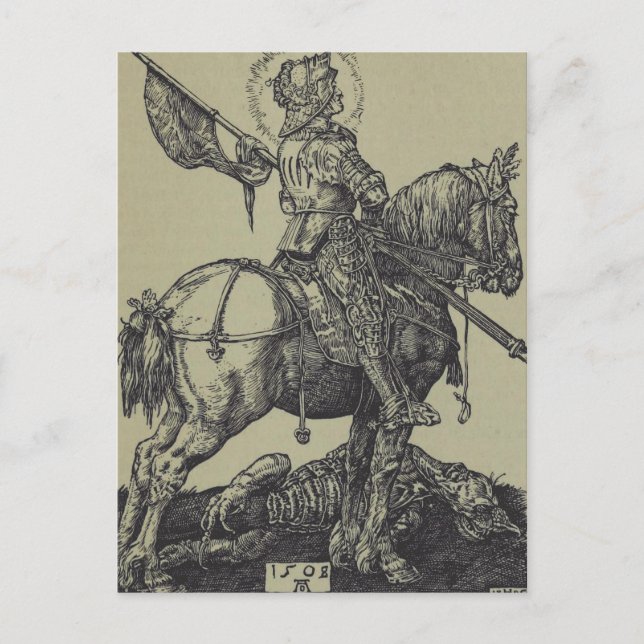 Saint George Slay der Drache Postkarte (Vorderseite)