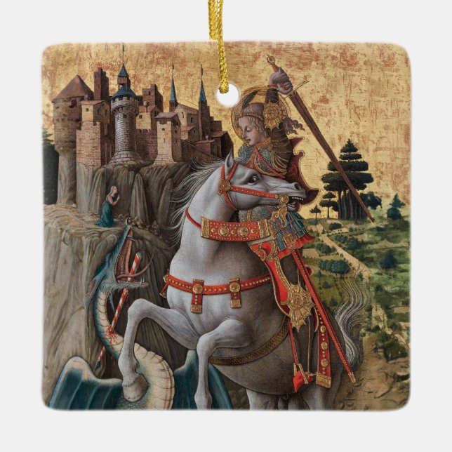 Saint George Slay Dragon Carlo Crivelli Paintin Keramikornament (Vorderseite)