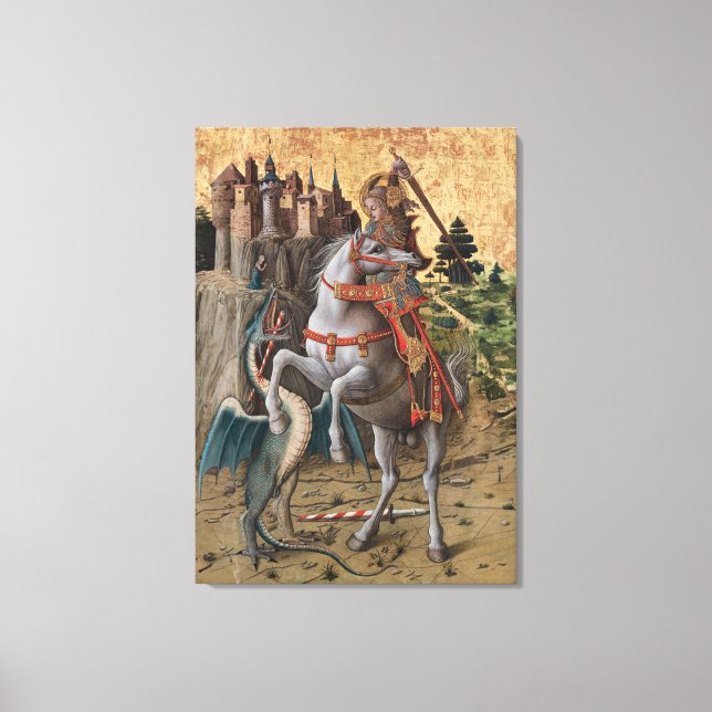 Saint George Slay Dragon Carlo Crivelli Paintin Leinwanddruck (Vorderseite)