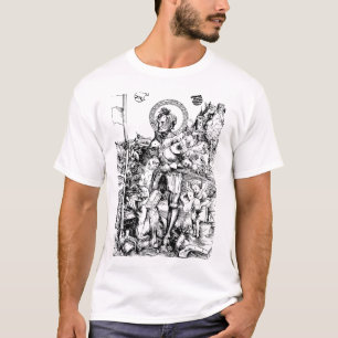 Saint George Stehend mit Zwei Engeln T-Shirt