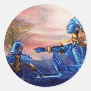 SAINT GEORGE UND ALIEN DRAGON RUNDER AUFKLEBER