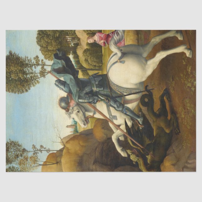 Saint George und der Drache, 1506 von Raphael Seidenpapier (Vorderseite)