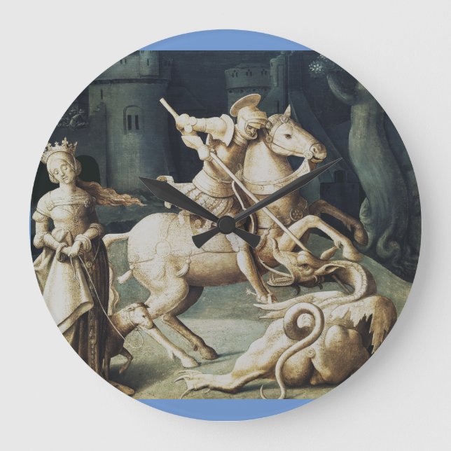 Saint George und der Drache Große Wanduhr (Vorderseite)