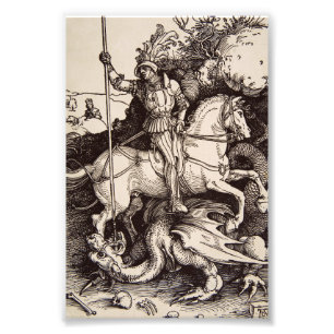 Saint George und der Drache von Durer Fotodruck