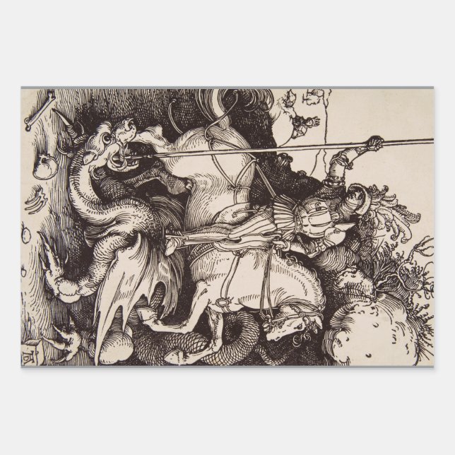 Saint George und der Drache von Durer Geschenkpapier Set (Vorderseite)