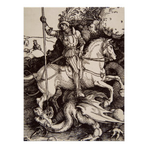 Saint George und der Drache von Durer Poster