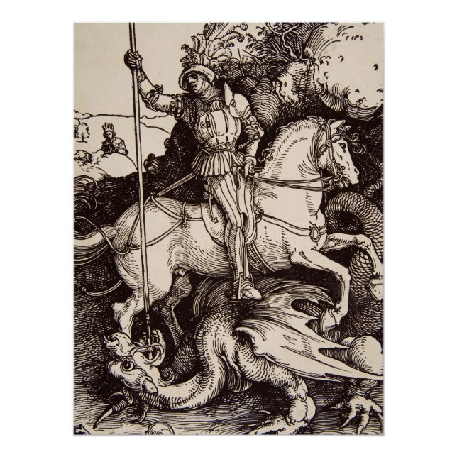 Saint George und der Drache von Durer Poster (Vorderseite)