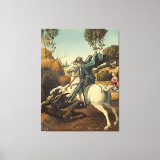 Saint George und der Dragon Raphael Leinwanddruck (Vorderseite)