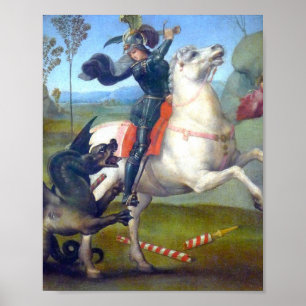 Saint George und die Drachenmalerei von Raphael Poster
