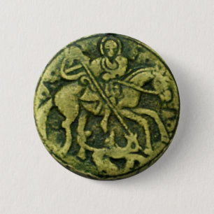 SAINT GEORGE UND DRAGON MEDALLION BUTTON