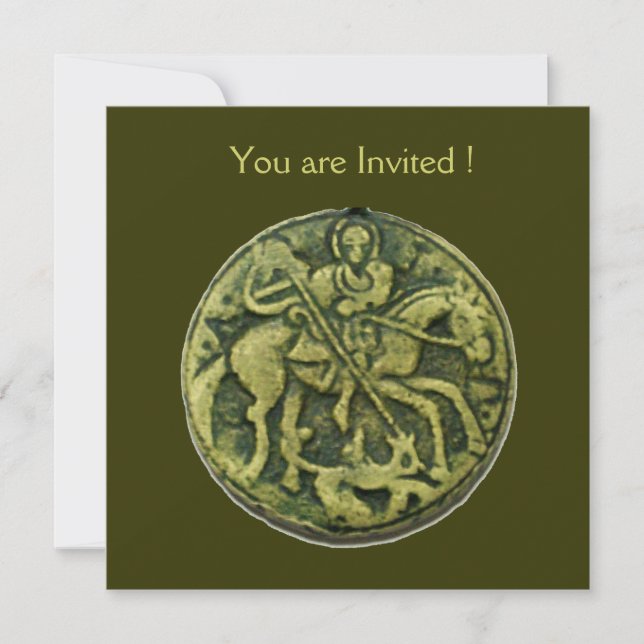 SAINT GEORGE UND DRAGON MEDALLION EINLADUNG (Vorderseite)
