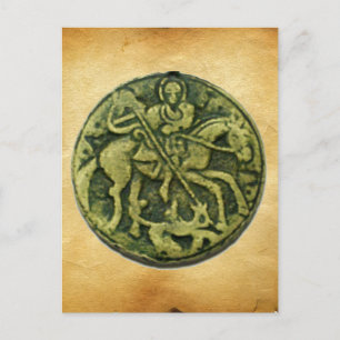 SAINT GEORGE UND DRAGON MEDALLION POSTKARTE