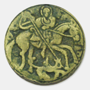 SAINT GEORGE UND DRAGON MEDALLION RUNDER AUFKLEBER