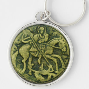 SAINT GEORGE UND DRAGON MEDALLION SCHLÜSSELANHÄNGER