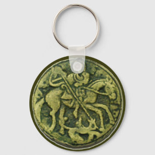 SAINT GEORGE UND DRAGON MEDALLION SCHLÜSSELANHÄNGER