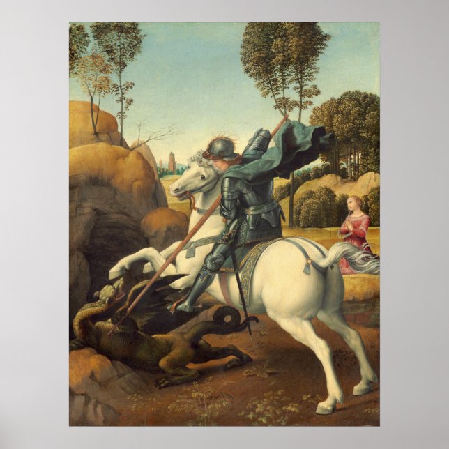Saint George und Dragon - Raphael Fine Art Poster (Vorne)