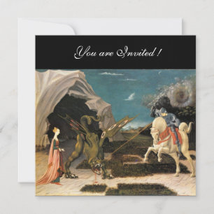 SAINT GEORGE UND THE DRAGON, braun, blau, schwarz Einladung
