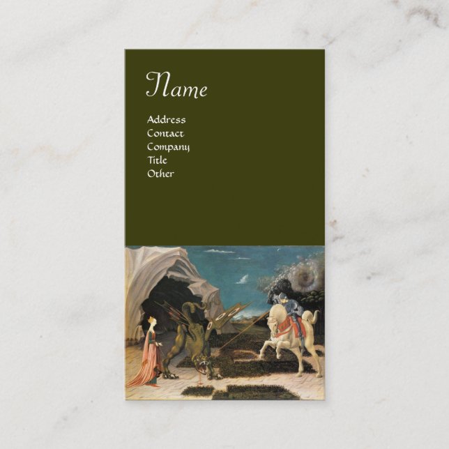 SAINT GEORGE UND THE DRAGON, braun, blau Visitenkarte (Vorderseite)