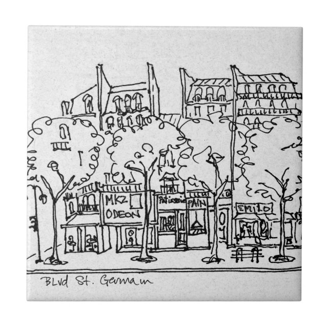 Saint-Germain-des-Pres| Paris, Frankreich Fliese (Vorderseite)