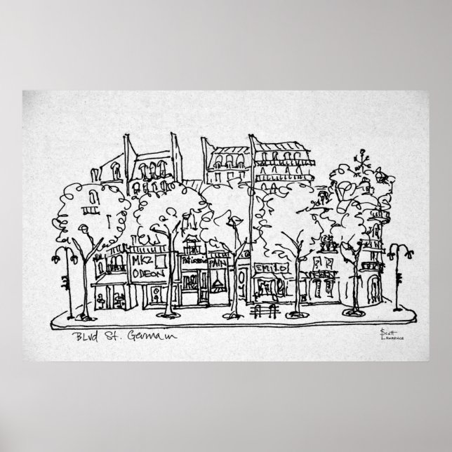 Saint-Germain-des-Pres | Paris, Frankreich Poster (Vorne)