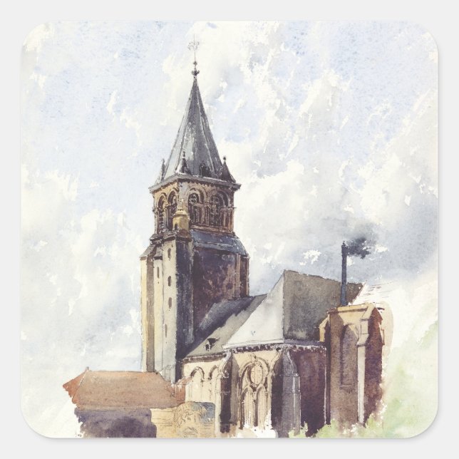 Saint Germain des Prés Paris Quadratischer Aufkleber (Vorderseite)