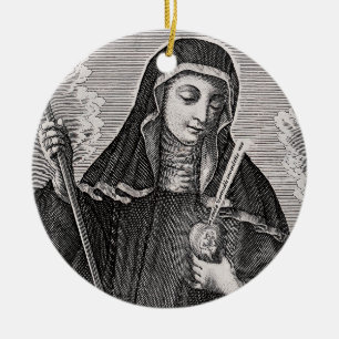 Saint Gertrude, der Mystiker der großen deutschen  Keramik Ornament