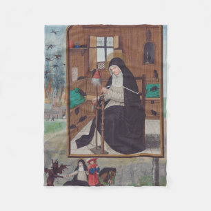 Saint Gertrude Helfta von Simon Bening Fleecedecke