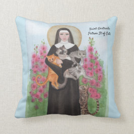 Saint Gertrude Patron St. Cats Throw Kissen