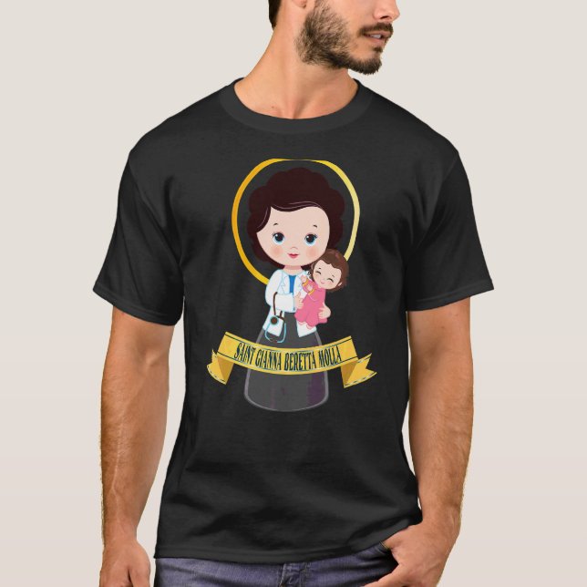 Saint Gianna Beretta Molla Patron Katholische Ärzt T-Shirt (Vorderseite)