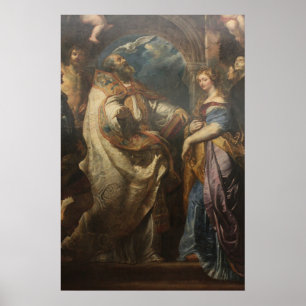 Saint Gregory mit Heiligen Poster