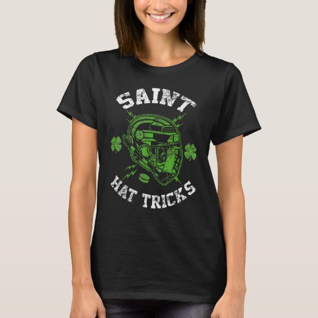Saint Hat Tricks Leprechaun Lover Hockey St. Patri T-Shirt (Vorderseite)